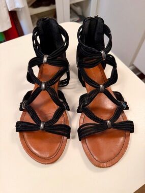 Bamboo Open Toe Heels Sandals – Women’s Black Stylish Neutral Shoes
